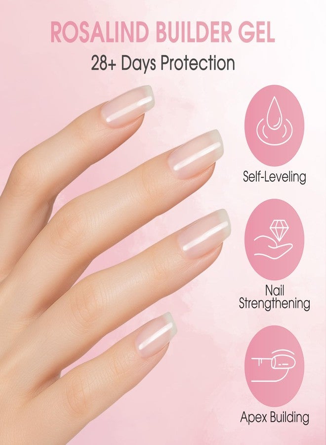 روزاليند جل بناء الأظافر من روزاليند، قطعتان، 10 مل/0.34 أونصة سائلة، جل شفاف لبناء قمة الظفر وتكثيفه، غراء أحجار الراين، جل أساس مطاطي معالج بمصباح الأشعة فوق البنفسجية/LED - Image 2